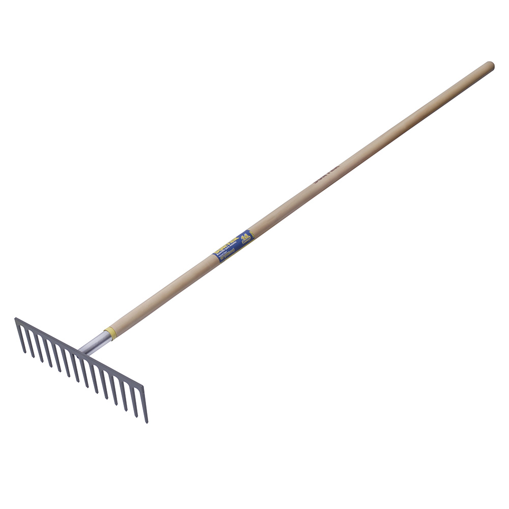 Rastrillo recto para asfalto con mango de fibra de vidrio 60″, 14 dientes Surtek