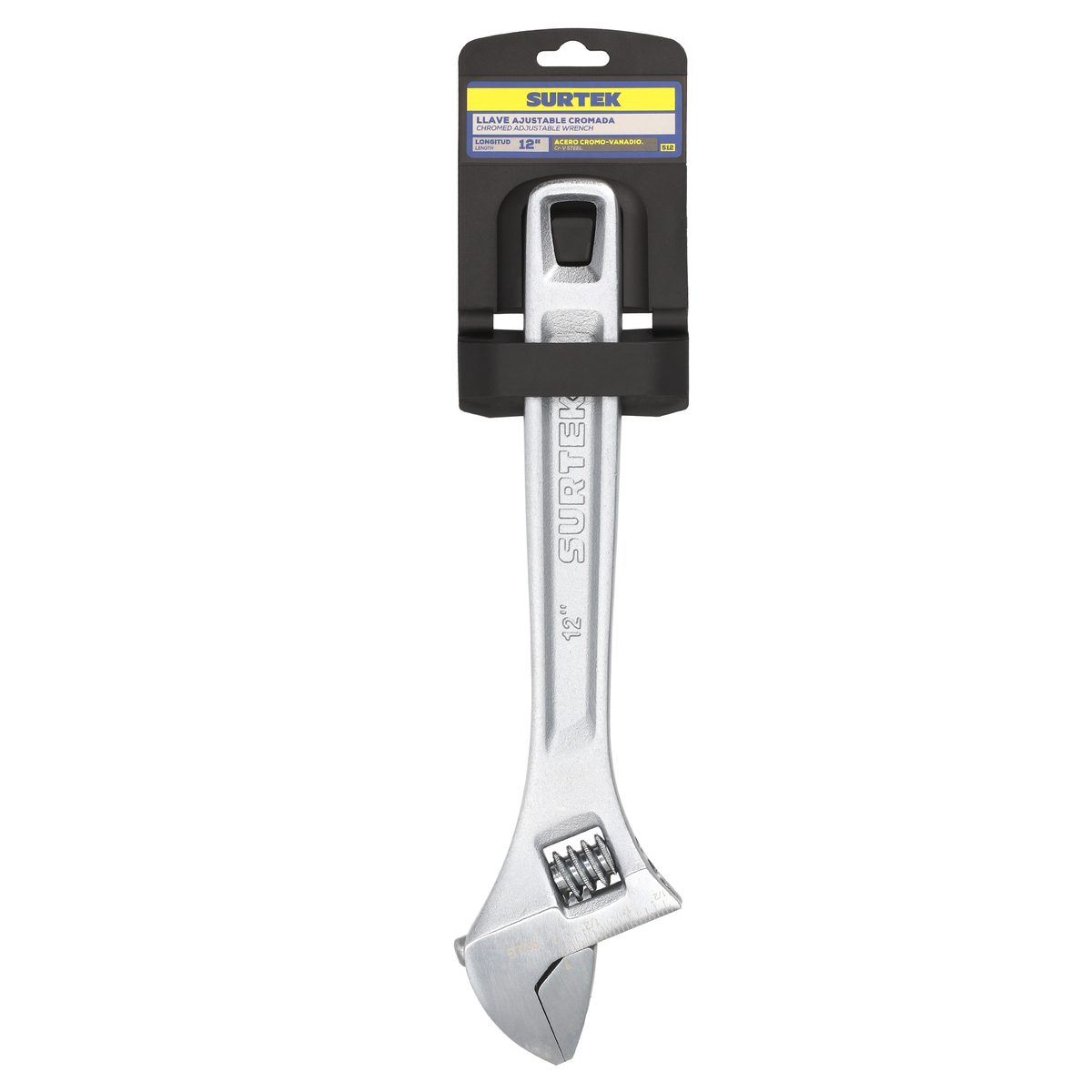 Llave perico 12" cromada Surtek