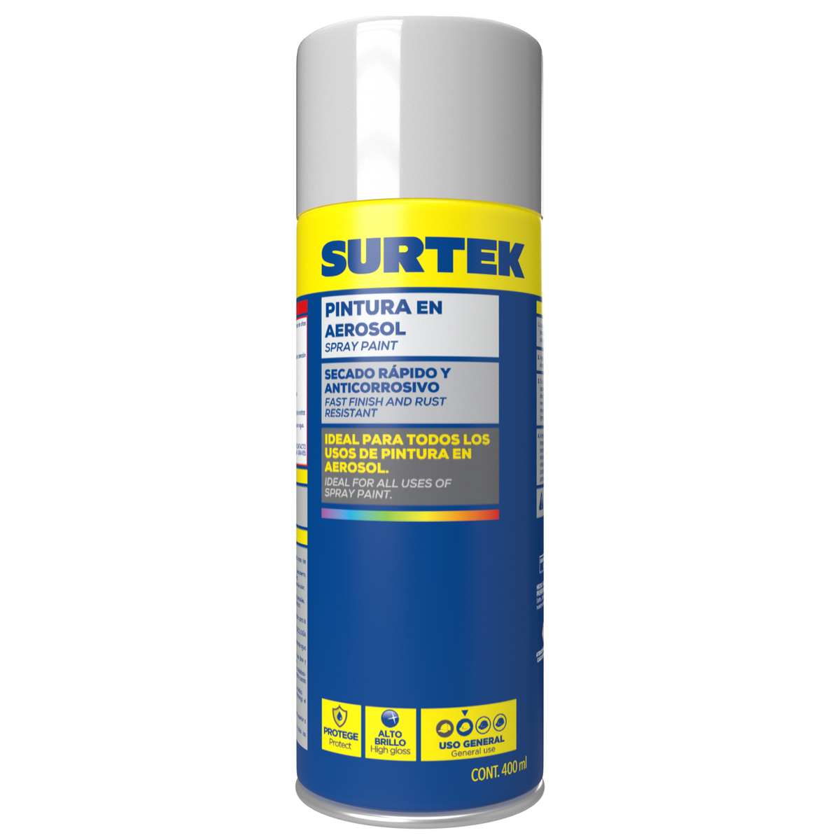 Pintura en aerosol 400 ml color negro mate Surtek