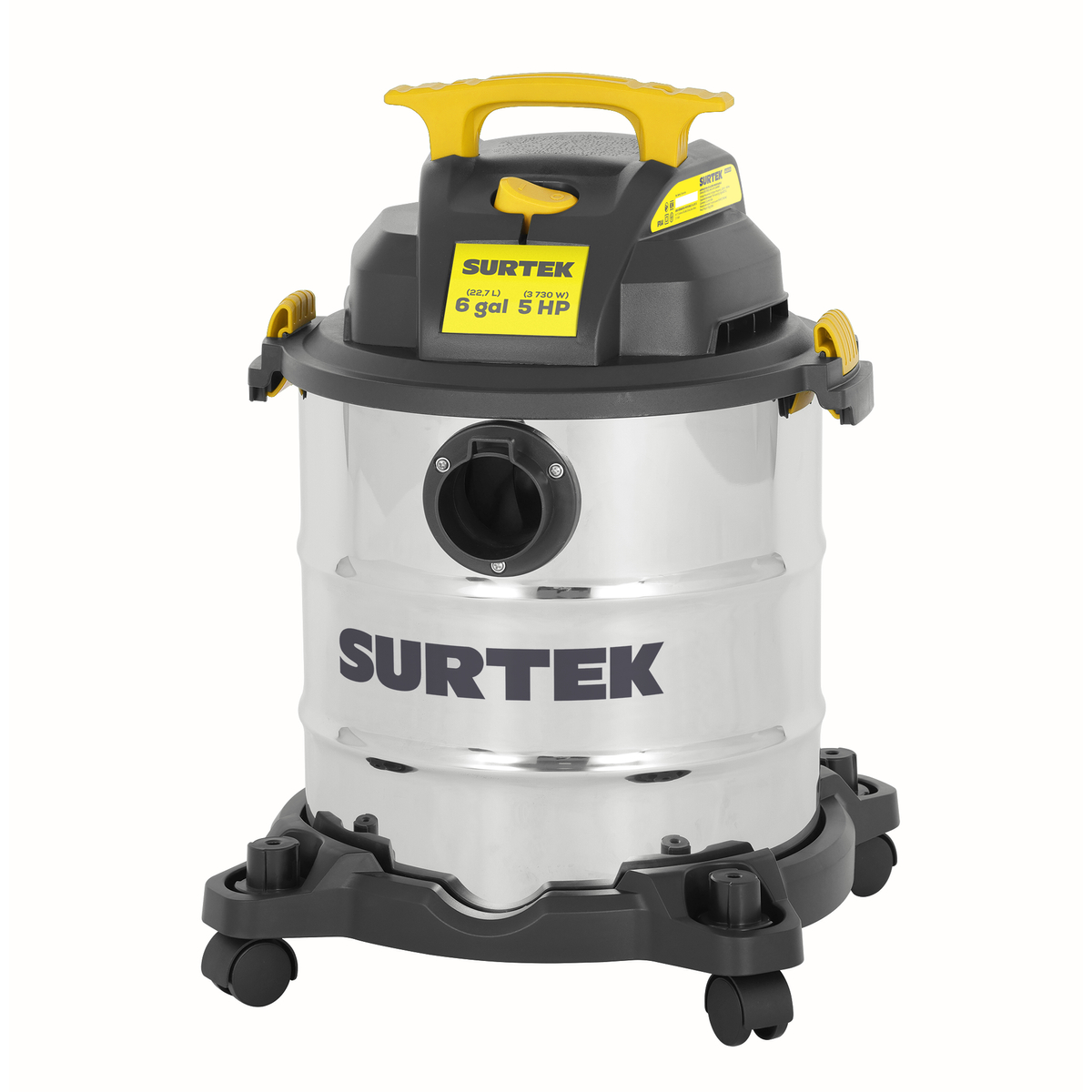 Aspiradora de acero inoxidable 6 galones, 4 HP Surtek AS606