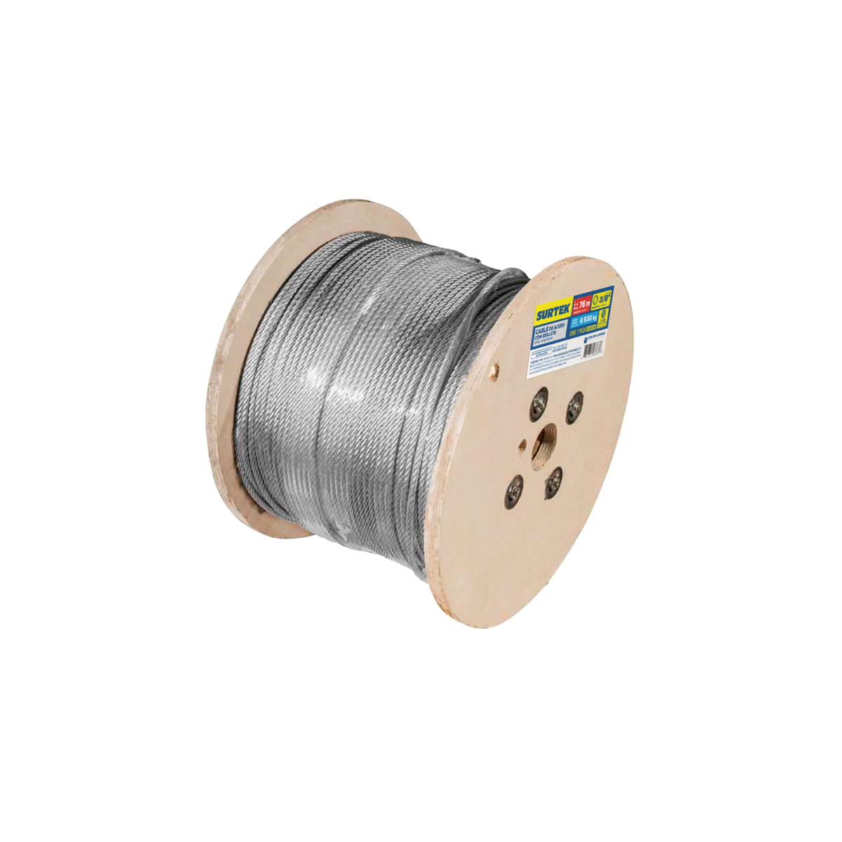 Cable de acero con alma de fibra 1/2″ x 450m Surtek CAA8513 Cable de acero con alma de fibra 1/2″ x 450m Surtek CAA8513