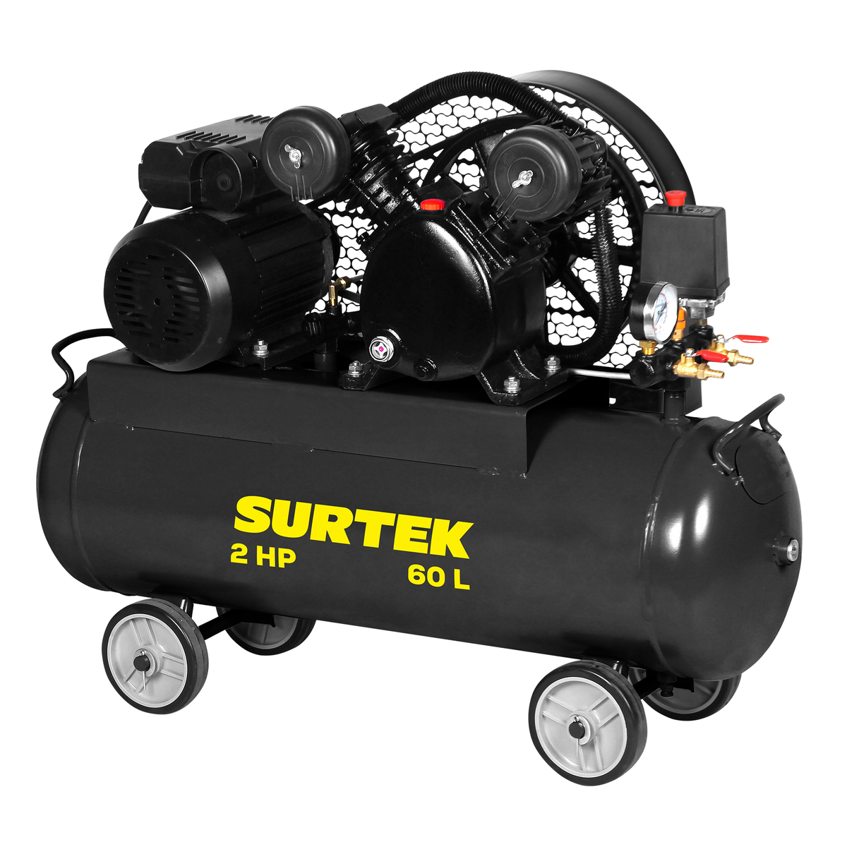 Compresor de aire eléctrico con transmisión de banda 60L, 2HP, 120V Surtek Compresor de aire eléctrico con transmisión de banda 60L, 2HP, 120V Surtek
