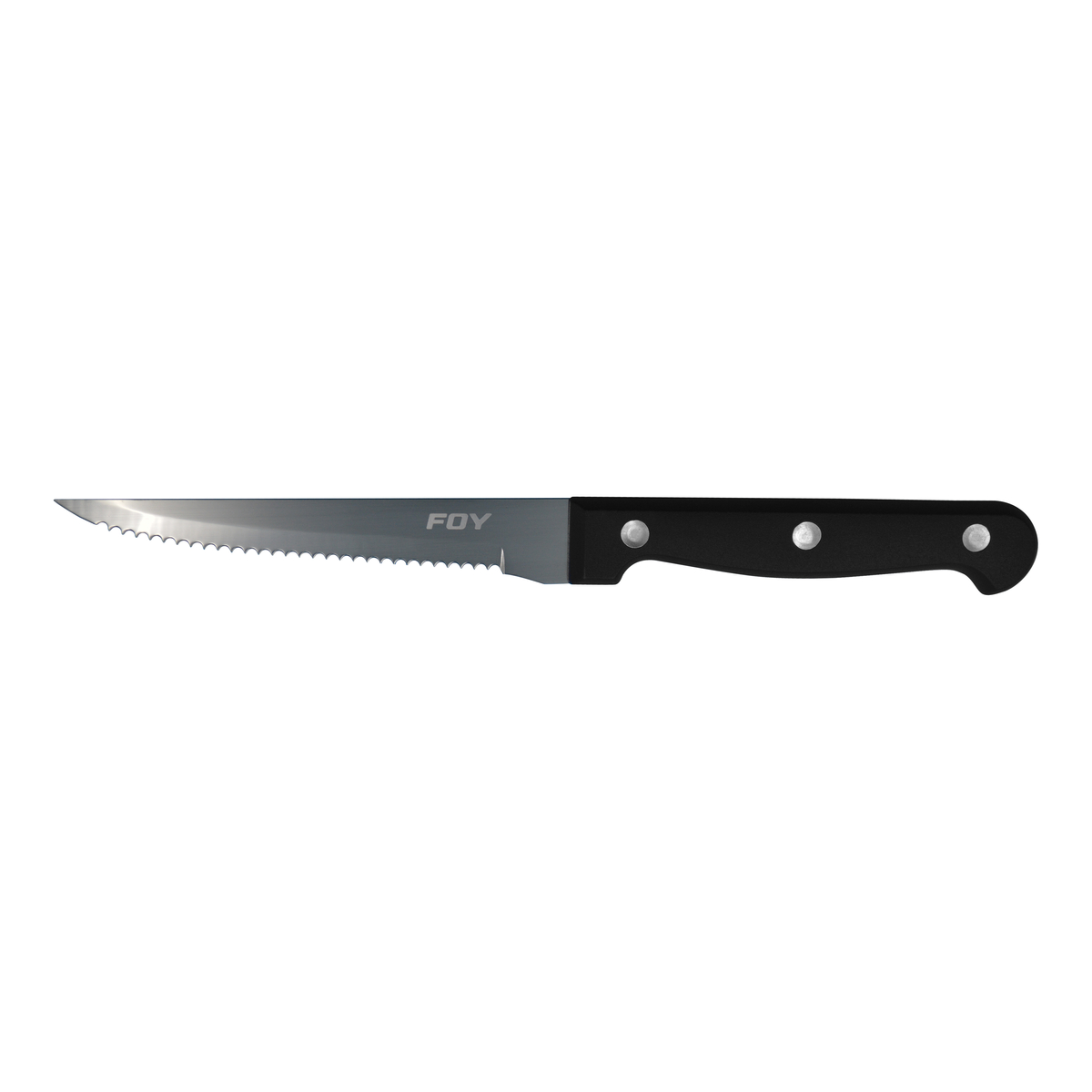 Cuchillo de acero inoxidable para asado con mango de plástico de 5″ Foy