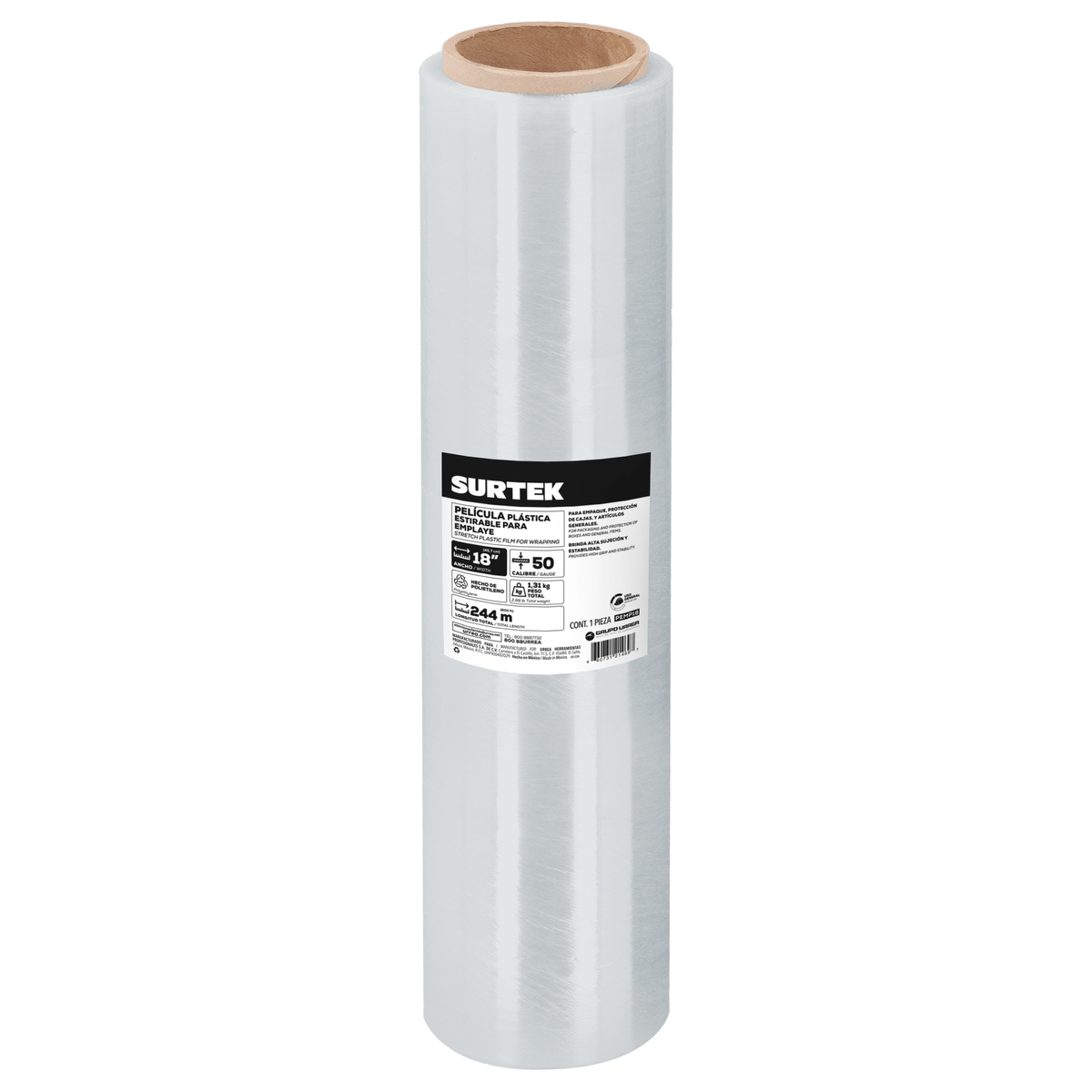 Película plástica estirable para emplaye 18″ Surtek PEMP18