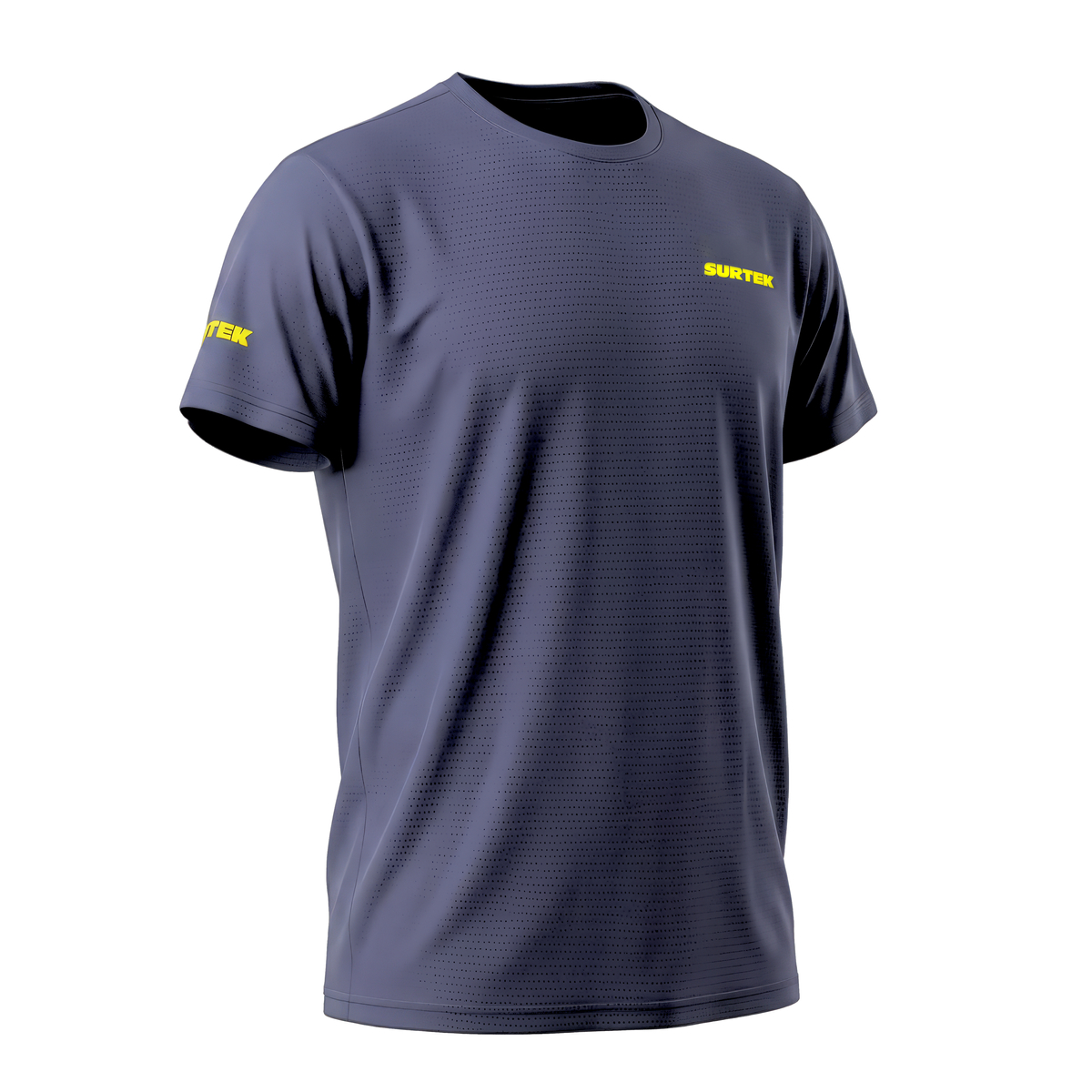 Playera dryfit con cuello redondo color azul marino talla CH Surtek PRFSMC
