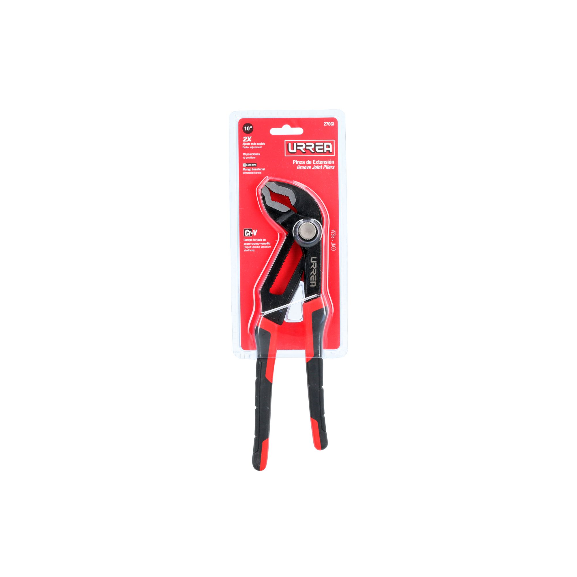 Pinza de extensión Quick Release 19 posiciones de 10" Urrea