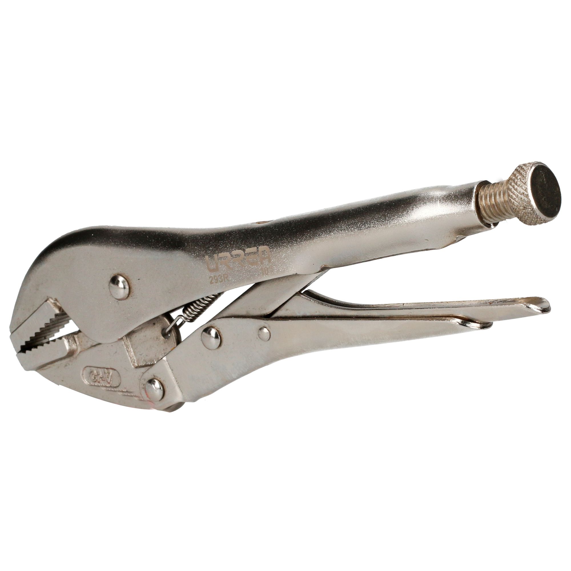 Pinza de presión cromada quijada recta de 10" Urrea