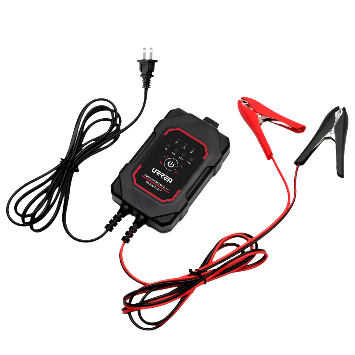 Cargador de bateria con estabilizador 4A, 6VDC, 12VDC Urrea Cargador de bateria con estabilizador 4A, 6VDC, 12VDC Urrea