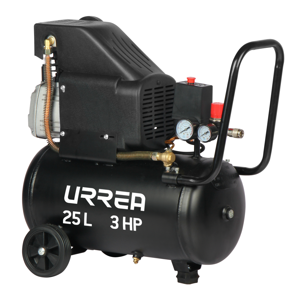 Compresor de aire eléctrico lubricado 25L, 3HP, 120V Urrea Compresor de aire eléctrico lubricado 25L, 3HP, 120V Urrea